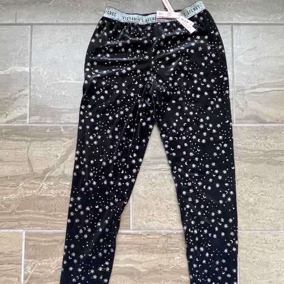Victoria Secret Velvet and Sparkly Star Leggings - Picture 1 of 1